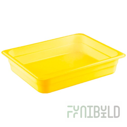 Gastronorm container without lid p/p GN 1/2, H-65, 325x265x65mm, (plastic, yellow), 422107406, in pack. 14 pcs.