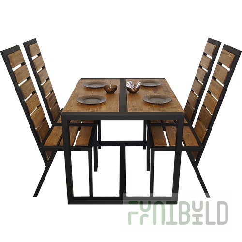 Outdoor set Loft, (solid pine), m/k black moire