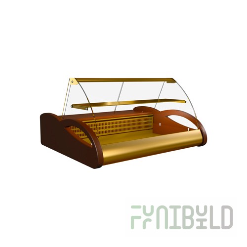 Medium-temperature bar display case 1500x865x630mm A87 SM 1.5-1(VHS-1.5 Argo Lux) 0...+7C, 0.69 sq.m