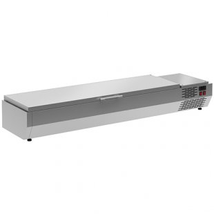 Medium-temperature tabletop display case 1630x400x245 in, A40 SM 1.6 with lid 0430 (Carboma VT3-G with lid