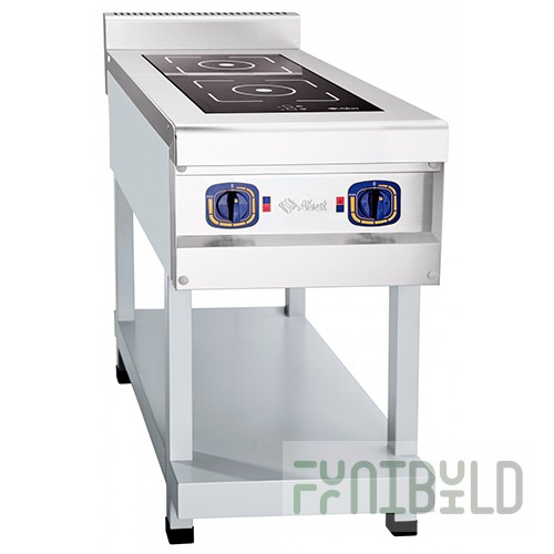 Induction cooker KIP-2P (450x900x940 in, 2 burners, crash stand, 3.5 kW, 230V)