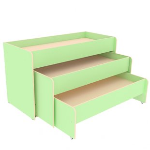 Three-tier roll-out bed 1512x680x390/630/860 in art. KD-3 (SALAD)