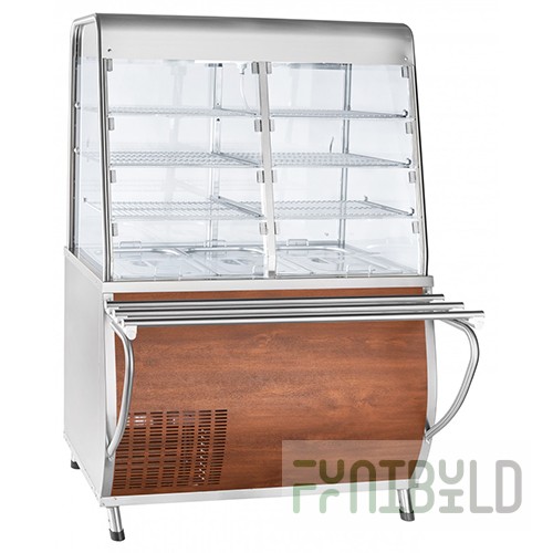 Refrigerated display counter PVV(N)-70T-S-NSh with gastronomic containers for kashir.(1120x770(1025)x1700mm, 230 V)