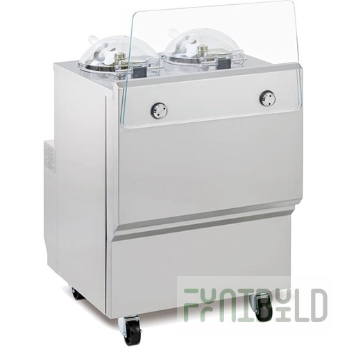 Ice cream freezer display case Frigomat GX2 A (910x680x600 in, 2.6 kW, 230V, air cooled)