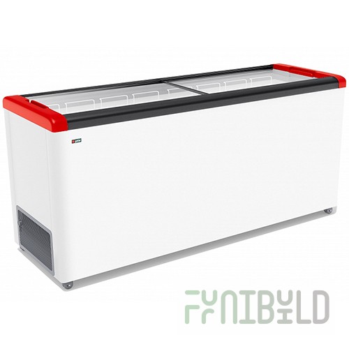 Chest freezer V=590 l GELLAR FG 700 C red (1800x600x840, -12…-25C, 7 baskets, wheels, lock)