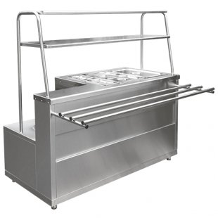 Bain-marie for 1 and 2 dishes 1 confiture 5 gastr. Lira-Profi MEP-1-2B/LP (1500x705(1030)x1462(1482), stainless steel, 3.06 kW, 220/380V)