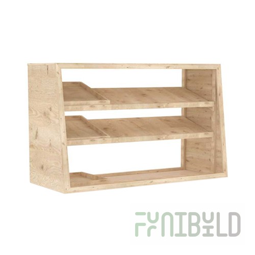 Tabletop display case Maria 900x500x900 (Wood/Glass) with shelf