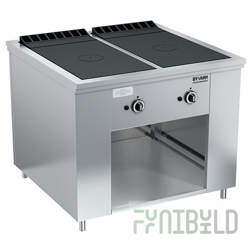 Gas stove 2-burner closed type floor without oven PRG-IIA-2S Maxi (1000x990x850(760)mm, 2x10kW)