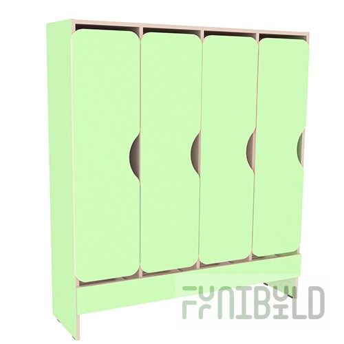 Children's wardrobe 4-section 1200x350x1350mm, art. ШД-4 (SALAD)