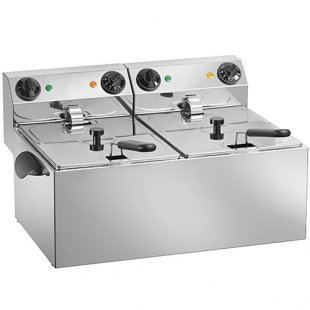 Deep fryer Amitek FE88 (620x430x310mm, 2x8 l, 3.25 kW + 3.25 kW, 220 V) 2 containers