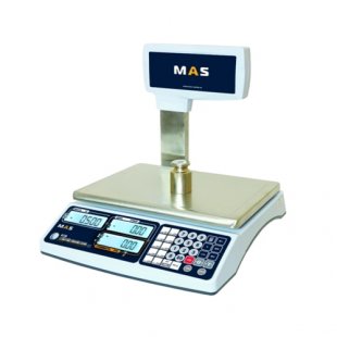 Electronic trade scales with stand MAS MR1-15P (390x330x400 in, platform 310x220 in, up to 15 kg)