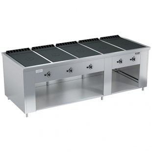 Gas stove 5-burner closed type floor without oven PRG-IIA-5S Maxi (2420x990x850(760), 5x10 kW)
