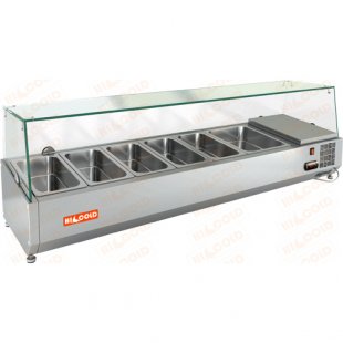 Showcase HICOLD VRTG 1485 (1485x358x148mm, 0.28 kW, 220V, +2...+7 °C)