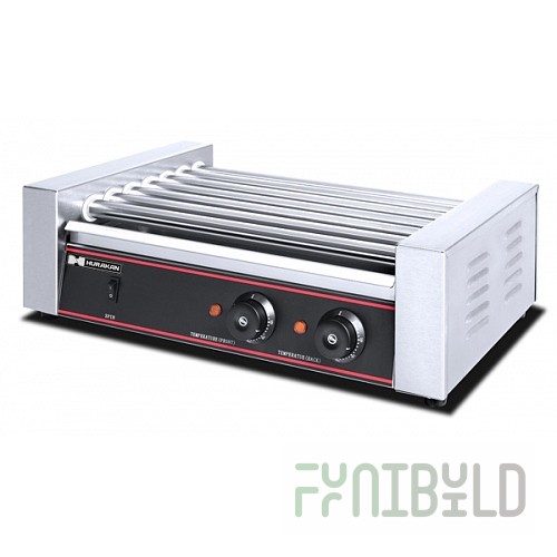 Grill for hot dogs HOT DOG HURAKAN HKN-GW7M (580x330x215mm, 7 rollers, 1.4 kW, 220 V)