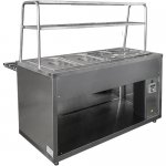 Steam bain-marie for 2 dishes, 7 gastr. Lira-Profi Eco MEP-2B-P/LPE-1500 (1500x1030x1482mm, galvanized steel, 220V)