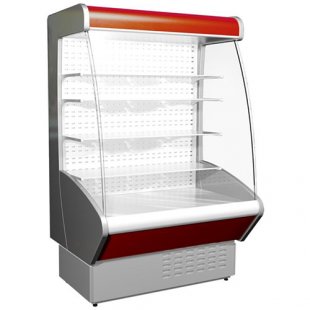 Medium-temperature wall-mounted display case F 20-08 VM 0.7-2 gray/red (Carboma VKhSp-0.7 (0...+7C, 740x875x1990 in)