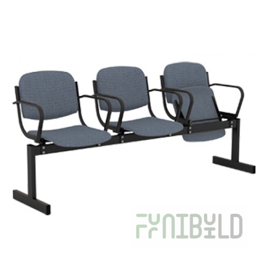 3-seater chair block, soft, folding, with armrests art. 253MOP