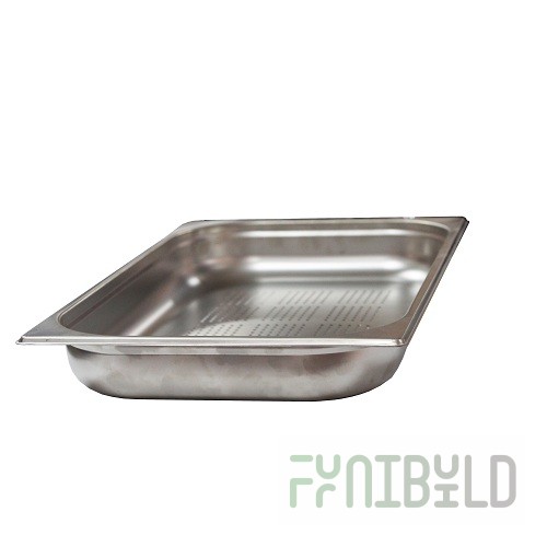 Perforated gastronorm container without lid stainless steel GN-1/2 depth 65 (325x265x65 in.), in pack. 5/10 pcs.