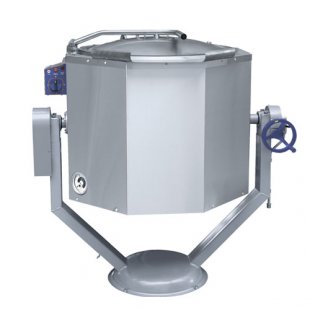 Electric cooking kettle, manual tilting, steam jacket, solid-drawn KPEM-160-OR
