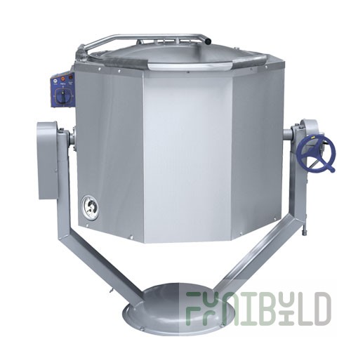 Electric cooking kettle, manual tilting, steam jacket, solid-drawn KPEM-160-OR