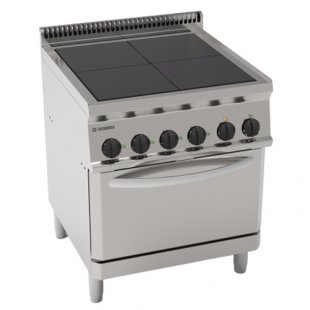 Electric stove 4 burners 700 ser TECNOINOX PFU70E7 616100 (700x700x850 in, 14.7 kW, 380 V)