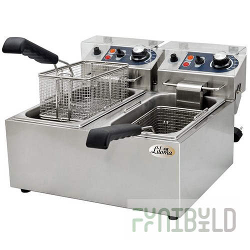 Deep fryer LILOMA FLT 8+8 (570x495x345mm, 8+8 liters, with 2 plastic protective lids)