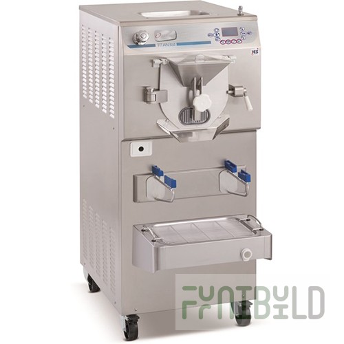 Floor-standing batch freezer for ice cream Frigomat TITAN 100 LCD (1430x600x770 in, 9.5 kW, 400 V, cooled water)