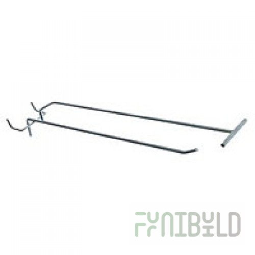 Single hook for perforation with price tag holder pitch 25/50 art. SH50-150ST