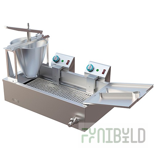 Donut machine Gulfstream-2M-2 (970x505x550mm, 300 donuts/hour, 10 l of oil, 23 l bath, 6 l dispenser, 7.8 kW, 220 V)