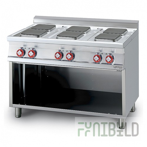 Electric stove LOTUS PCQ-712ET (6-conf. 700th series, 1200x705x900mm, 15.6 kW, 380V)