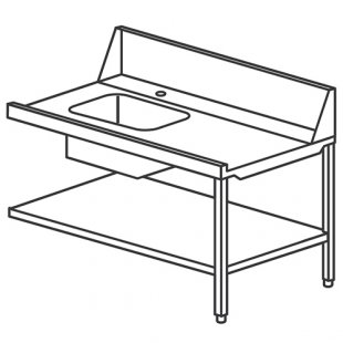 Pre-wash table with bath TEV/912DX (right) (1200x700x850(1050) in; bath 450x450 in) 00905121