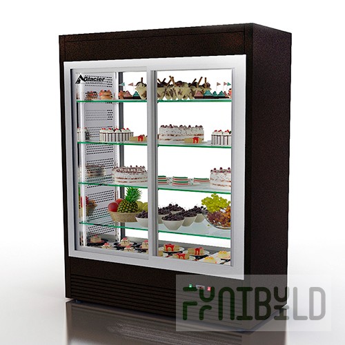 Showcase medium-temp. cond.crash. 360x610x1935mm, BB-1000