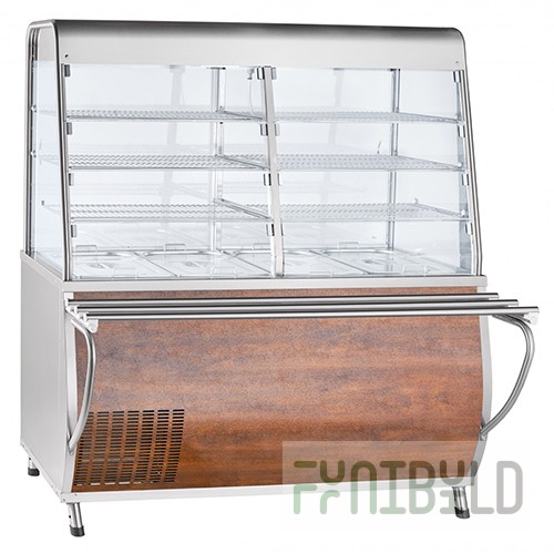Refrigerated display counter PVV(N)-70T-S-01-NSH with kashir gastronorm containers. (1500x770(1025)x1700mm, 230V)
