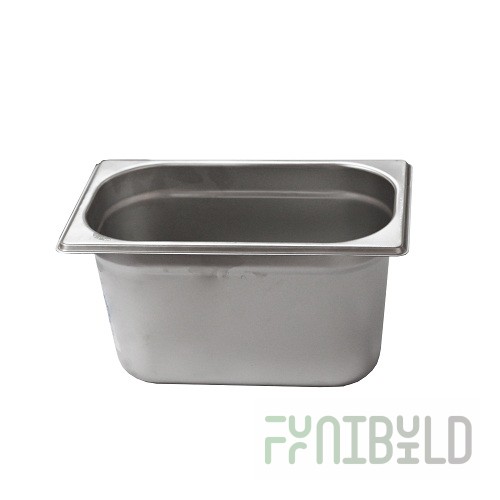 Gastronorm container without lid stainless steel GN-1/4 depth 150, 3.6 l. (265x162x150 in.), in pack. 10/20 pcs.