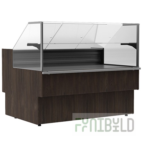 Low temperature display case 980x1110x1200mm, GC110 SL 0.94-1 wenge (VHSn-0.94 Carboma GC110) up to -18C WITHOUT SIDEWALLS