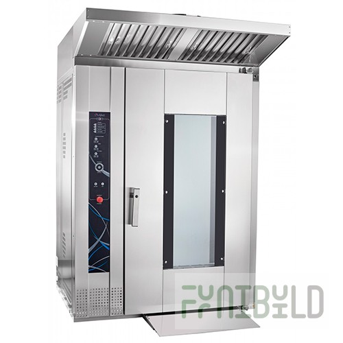 Bakery rotary cabinet RPSh-16-2/1M, enlarged door glass, adjustable fan speed, 110 programs (up to 4 stages in each), firmware via USB port, included trolley-pin TShG-16-2/1