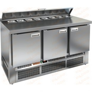 Salad table Hicold SLE2-111GN M with roof. (1485x700x930mm; 0.41 kW, 220V, +2...+10 °C)