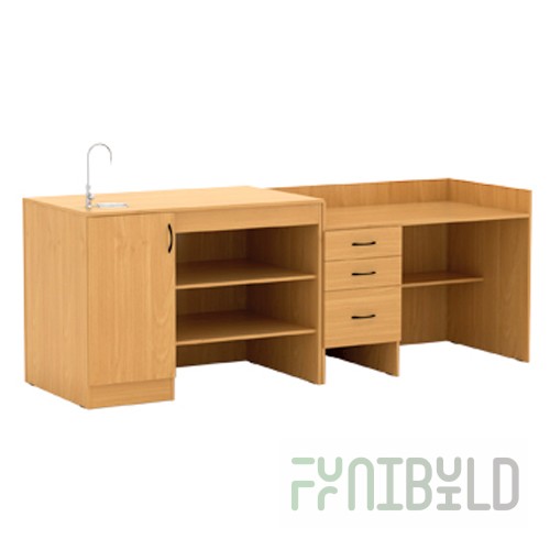 Demonstration table for chemistry classroom (plastic, plumbing) 2400x750x900mm art. StD(x) (BEEK)