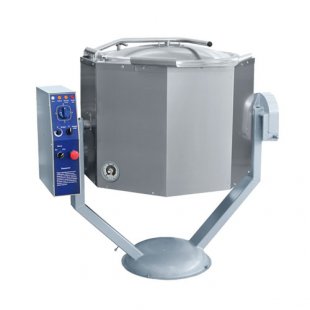 Cooking kettle, manual tilting, lower mixer drive, solid-drawn (160 l, 100 C, steam jacket) KPEM-160-OMR