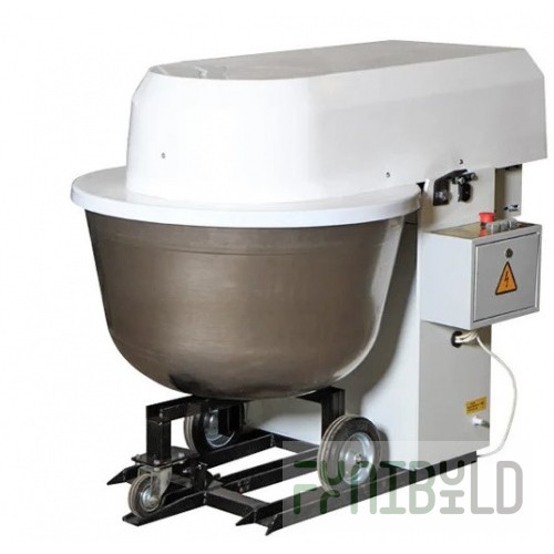 Spiral dough mixer with a movable bowl for yeast dough Penzmash TMM-330.2 (1770x1030x1026mm, 4.5 kW, 2-speed, stainless steel bowl)