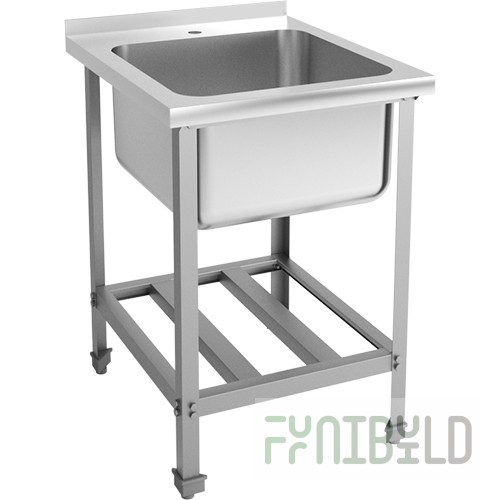 Solid-drawn washing bath EKONOM VMOtsb1-500ETSK with side 600x700x870-890mm, (capacity 500x500x300mm)