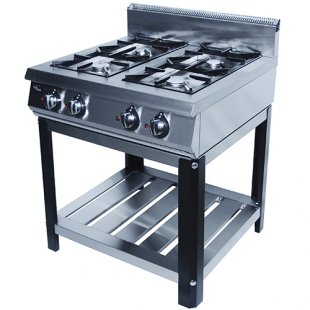 Gas stove 4-burner without oven (on stand) F4PG/900/50029 (stainless steel) (800x900x1050)