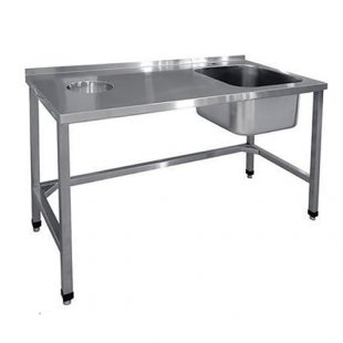 Pre-wash and waste collection table SPSO-7-5 - completely made of stainless steel, collapsible