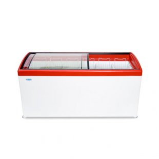 Chest freezer V=492l, MLG-600 -18...-25 C 1604x604x790mm, red lid bent glass (6 baskets)