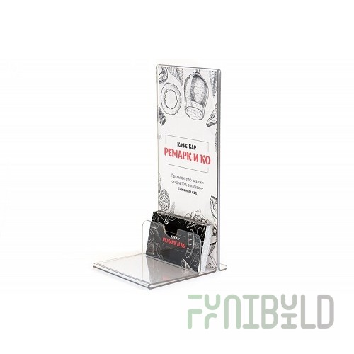 APE71 Button Stand with Table Tent and Business Card Holder