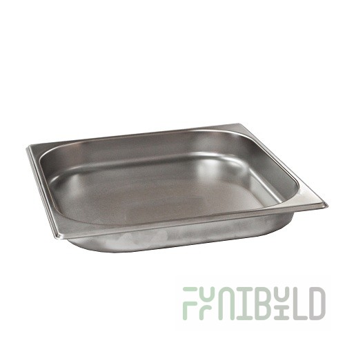 Gastronorm container without lid stainless steel GN-2/3 depth 40, 2.4 l. (354x325x40 in.), in pack. 10/20 pcs.