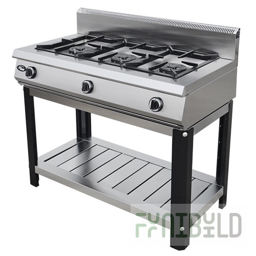 Gas stove 3-burner without oven (on stand) F3PG/600/50043o (open stand, 600x1120x1050mm, 13.5 kW)
