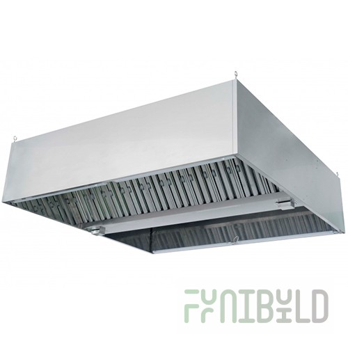 Ventilation hood ZVO-1600/1600 (1600x1600x505) stainless steel, exhaust, collapsible, island