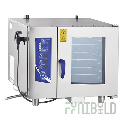 Convection steamer PKA 6-1/1PM2-01 (steam generator, 6xGN-1/1, memory for 110 programs, stainless steel, without containers