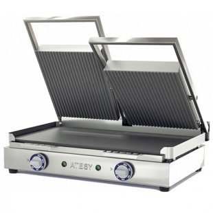 Contact grill ATESY Maestro GK-2/3.1P (510x423x210mm, ribbed surface, 3.1 kW, 220V)